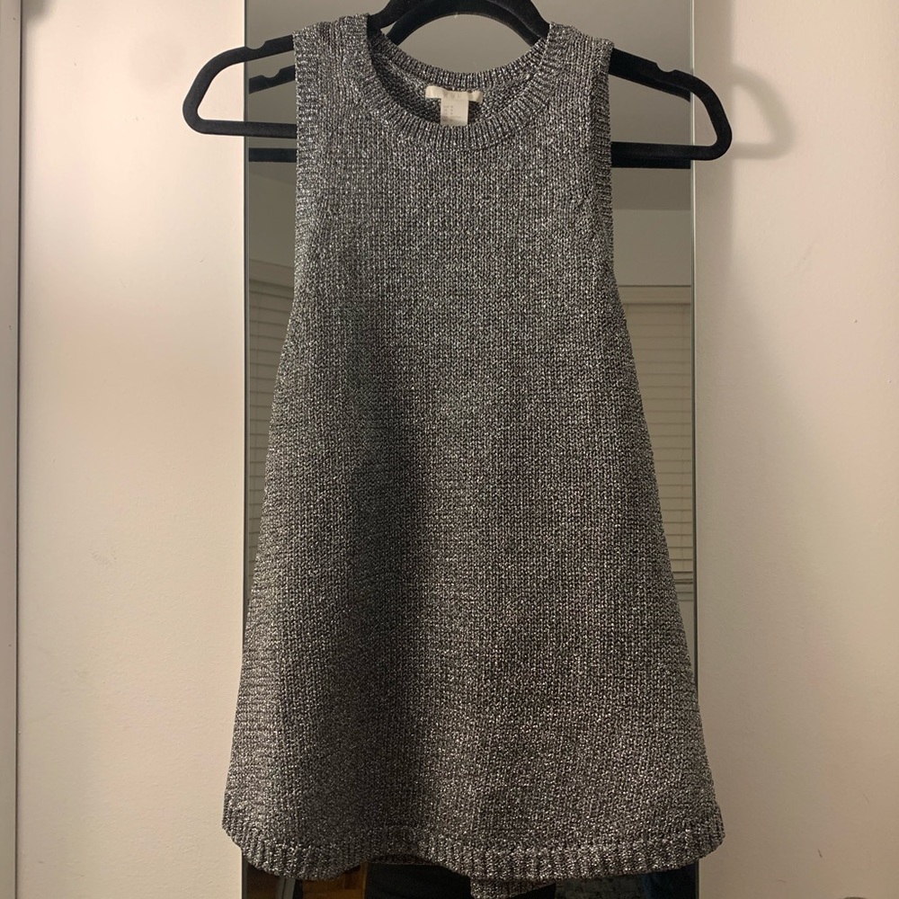 Metallic sweater top